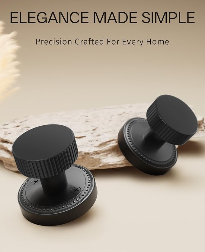 Asidrama 4 Pack Passage Black Door Knob with Lock. Matte Black Door Knobs Interior for Bedroom or Bathroom, Heavy Duty Matte Black Door Handle for Left Right Sided Doors