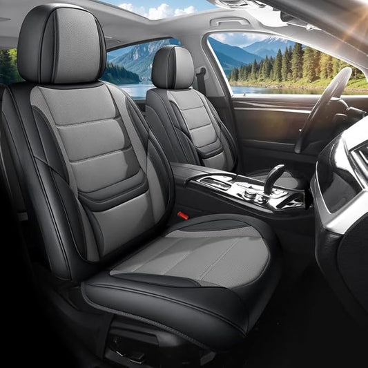 Car Seat Covers Full Set Fit for Buick Envista 2024-2026, Premium Faux Leather Waterproof Car Seat Protectors with Lumbar Support, Breathable Anti-Slip Easy to Install(Black&Gray,Full Set)