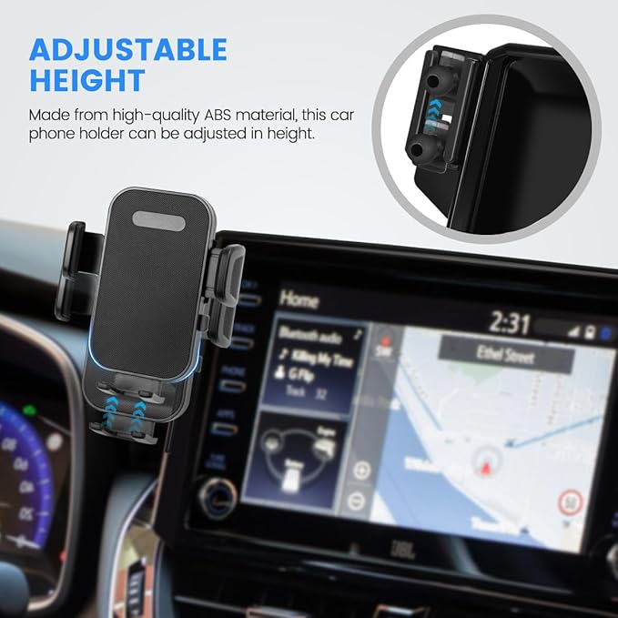 Car Phone Holder Fit for Toyota Corolla 2019-2025/Corolla Cross 2022-2025 Accessories, Cell Phone Mount with Dash Organizer 8-Inch Screen Fixed Clip Hands-Free 360° Rotation