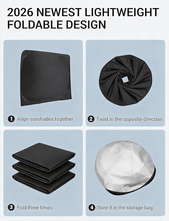 Proadsy Windshield Sun Shade for BMW X6 2020-2026 Foldable Front Sunshade Protector Sun Visor Blocks UV Rays Keep Car Cooler Accessories
