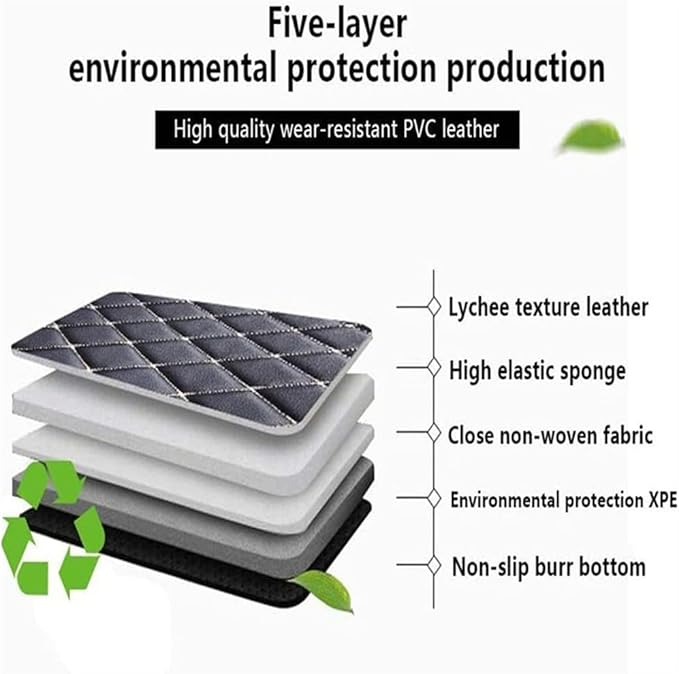 Custom Car Mats All Weather Fit Automotive Floor Mats PU Leather Protector Mat for Most Sedan, SUV, Truck Floor Mats (Black and Brown Side)