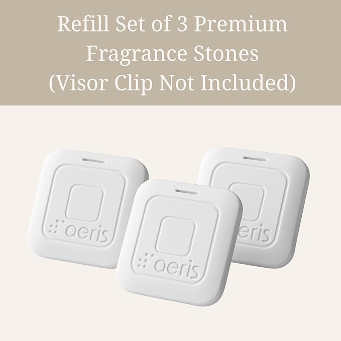 Aeris Car Fragrance Refill Kit - Includes 3 Pack Refill Scent Stones (Oud Teak (3 Pack Refill Kit))