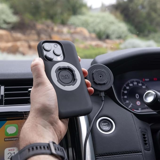 Quad Lock Adhesive Dashboard/Console Car Phone Holder Kit with MAG Wireless Charging Head V2 and MAG Phone Case for iPhone 17