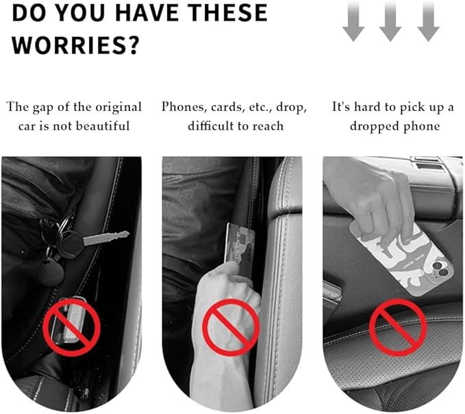 KIFIDAN 2PCS Car Seat Gap Filler,Flexible Seat Gap Organizer Between Seats for Tightly Filling Seat Gaps,Universal Car Side Seat Gap Filler Interior Car Accessories for Women & Men (Pink)