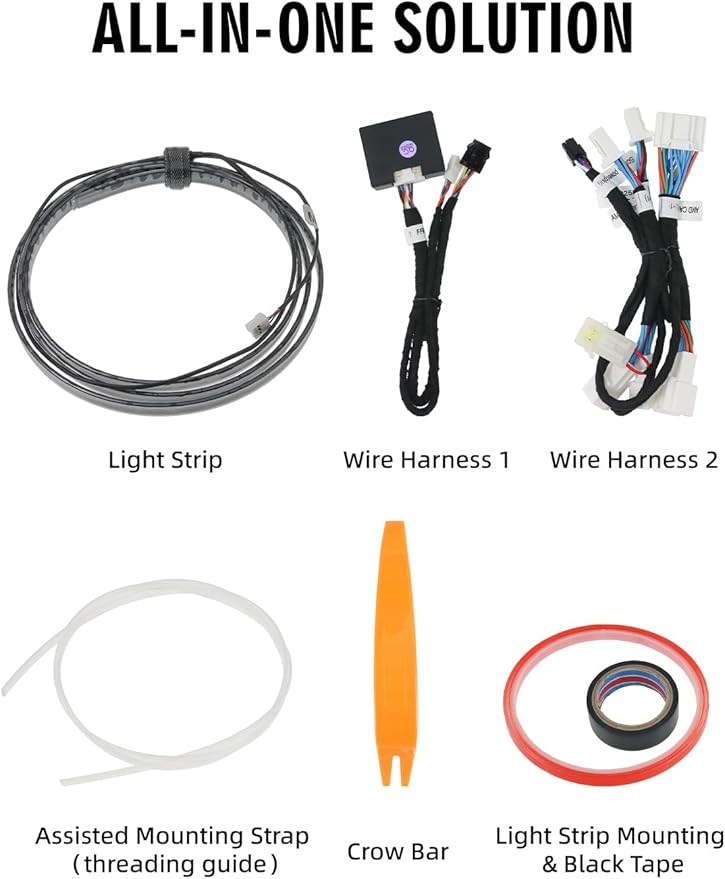 Ambient Light with Blind Spot Warning for Tesla Model 3 Highland (2024 2025) & Y Juniper (2025 2026) LED Interior Lights Strip 3.77ft for Tesla Custom Color Modes Neon Light Kit Plug-and-Play