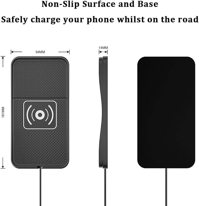 Car Wireless Charger Pad for Acura TLX 2015-2025, Type-C/USB 20W Fast Wireless Car Charger Pad Non-Slip Cordless Charging Mat,A-30cm Cable Type-C Plug