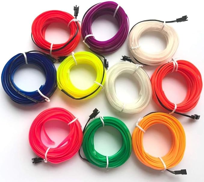 ABALDI El Wire Neon Car Lights Car Interior Trim Light Strip Advanced Low Power Consumption Design for Interior Panel Gap Decorative(5m/16ft,Pink)