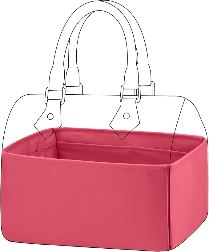 DGAZ Silk Purse Organizer Insert Fits LV Speedy 16/20/25/30/35/40/45 bags，Silky Smooth Bag Organizer，Luxury Handbag & Tote Shaper(Rose lipstick,SP35)
