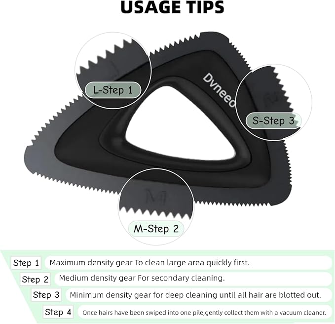 Pet Hair Removal Tool, Carpet Dog Hair Remover for Car Interior- Rapid Removal, Durable & Ergonomic, for Car Mats, Couch, Furniture, Carpets (Brown)