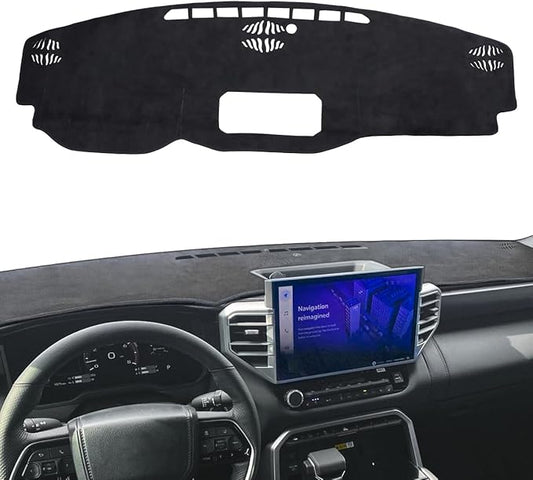 auovo Dashboard Cover Mat Compatible with Toyota Tundra 2022 2023 2024 Without HUD Anti-Slip Dash Cover Dash Carpet Cover Sunshield Protector