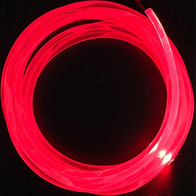 Super Bright MMA Plastic Optic Fiber Side Glow - LED Light Source Soft Optical Fiber Light Guide Strip (0.31in Diameter)