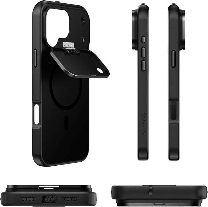 Spy-Fy iPhone 17 Pro Max Privacy Case | Front and Rear Camera Covers | MagSafe iPhone Case with Lens Protection | Camera Blocker for Privacy and Safety | Slim Shockproof Phone Cover 6,9-inch Black