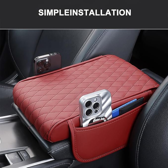 Car Armrest Pad for BMW X3 G01 F25 E83 2003-2019 2020 2021 2022 2023 2024 Leather Armrest Box Mat Center Console Cushion Pad Universal Armrest Seat Box Cover Protector,Grey