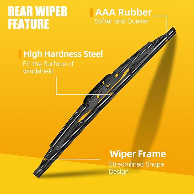 MIKKUPPA 21"+21"+10" Windshield Wiper Blades Replacement for 2007-2017 Jeep Patriot, Front & Rear Wiper Blades Set, Durable Stable Quiet All Season (Pack of 3)
