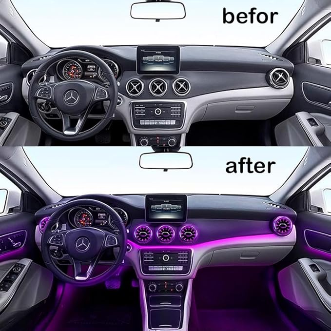12 Colors Air Vent LED Ambient Light Atmosphere Lamp For Mercedes Benz W176 A-Class