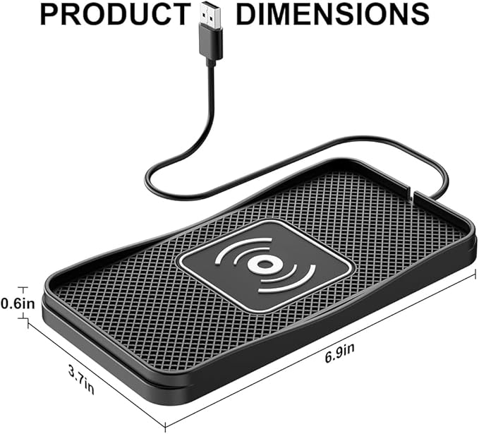 Wireless Car Charger Pad for Chevrolet Trailblazer 2002-2009 2021-2026, Type-C/USB 20W Car Wireless Charger Non-Slip Phone Charging Pad Car Accessories,B 30cm Cable USB Plug