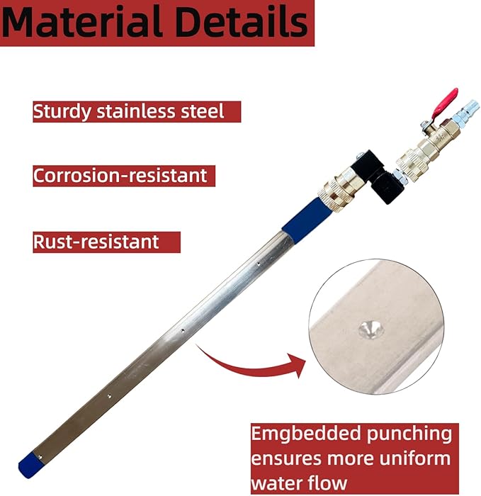 16" Radiator Cleaning Wand,Water and Air Dual-Use Cleaner Wand 4500 PSI Pressure Washer Tool for Car Radiator Flush and Washable Air Filter with 360° Swivel Quick Coupler,Switch and Fitting