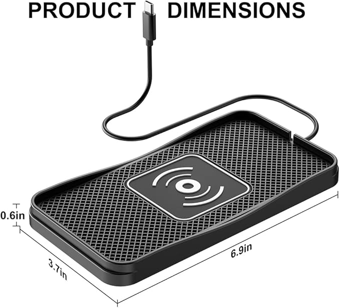 Wireless Car Charger Pad for GMC Terrain 2010-2026, Type-C/USB 20W Car Wireless Charger Non-Slip Phone Charging Pad Car Accessories,A 30cm Cable Type-C Plug