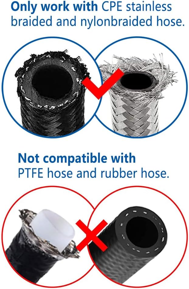 LokoCar 8AN Hose End Fitting 90 Degree Swivel For CPE Braided Hose Black 2Pcs