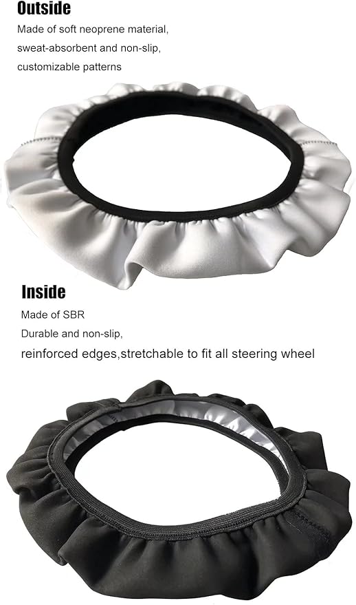 AFPANQZ Pumpkin Pattern Car Steering Wheel Cover Soft Sweat Absorbing Non-Slip Steering Wheel Covers 15 inch Universal Fit Alomost Cars SUVs Truck Halloween Car Interior Decoration