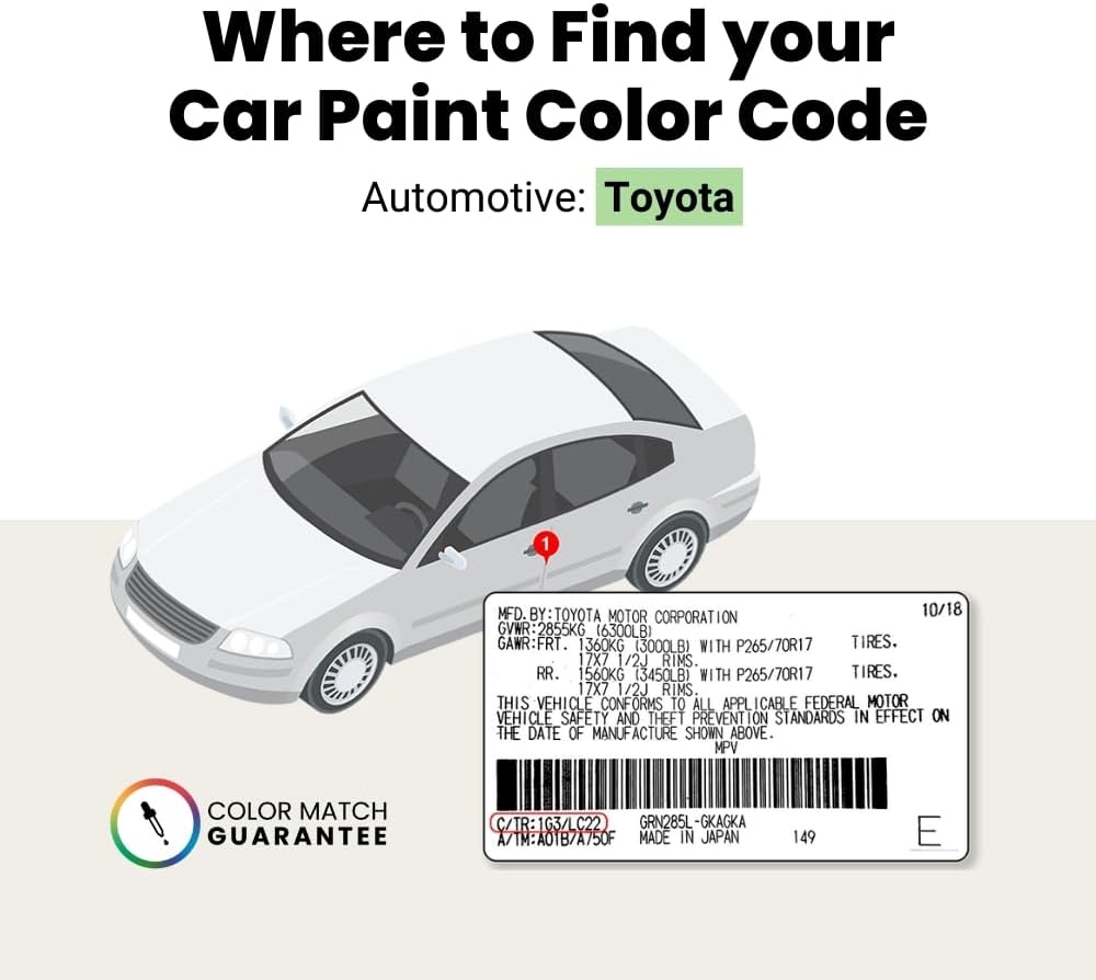 TouchUpDirect 8X7 Electric Storm Blue Compatible with Toyota Exact Match Touch Up Paint Brush - Essential Kit