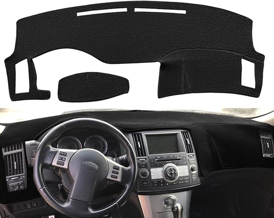 Yiz Dash Cover Mat Pad Carpet Custom Fit for Infiniti FX35 FX45 2003 2004 2005 2006 2007 2008 Dashboard Pad Carpet Protector (Black) Y40