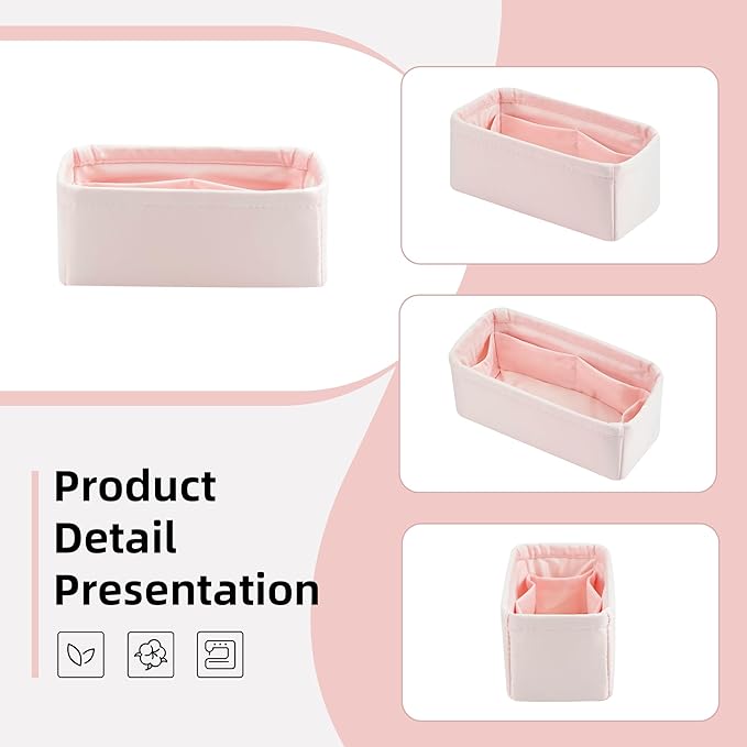 DGAZ Silk Purse Organizer Insert Fits LV Speedy 16/20/25/30/35/45 bags，Silky Smooth Bag Organizer，Luxury Handbag & Tote Shaper（Pink，New nano 16）