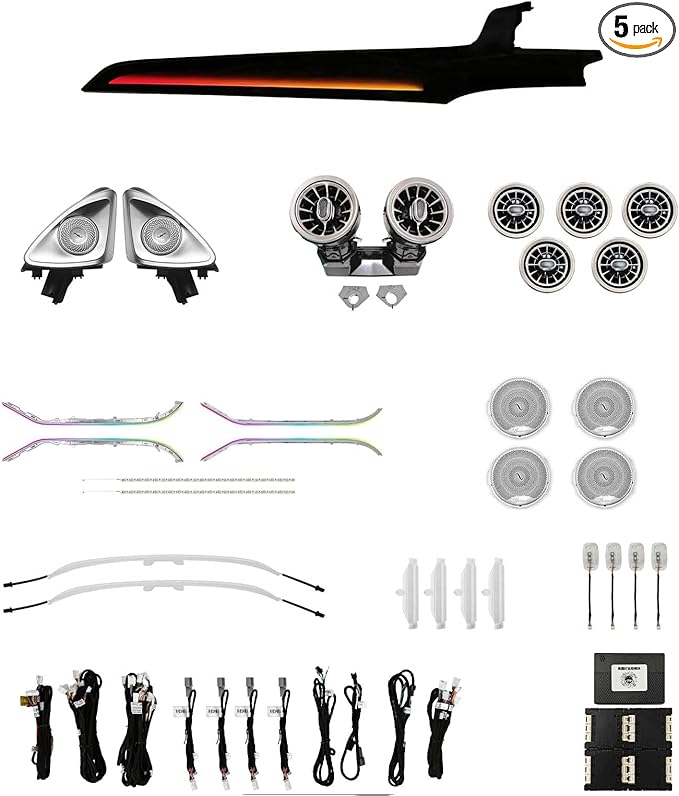 LED Interior Ambient Lighting Kit for Mercedes Benz C Class W205 2015-2021 RGB Multi-Color Interior Light (Dynamic 8 Set（RHD）)