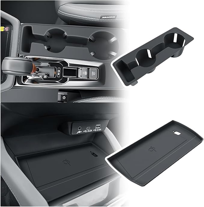 BIBIBO 2Pack for 2026 Subaru Forester Center Console Cup Holder 2026 Subaru Forester Silicone Cup Holder& Wireless Charging Mats 2026 Forester Accessories(Not for 2025 Forester