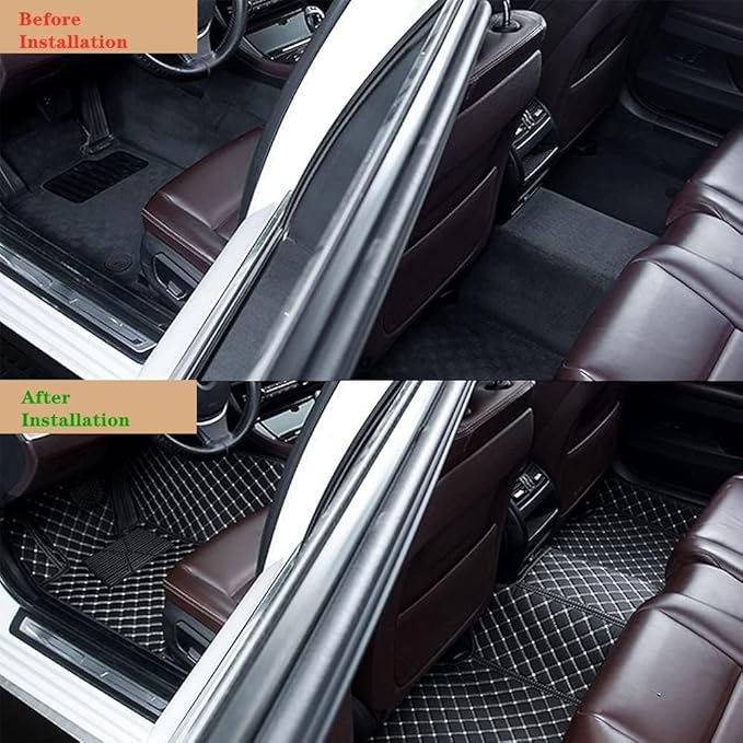 Custom Making Car Floor Mats Protection Pads for 99% Sedan/Coupe/Hatchback/SUV/Pickup Men Women Car Floor Mats Coverage Pads Anti-Slip Leather Floor Lining (Pink)