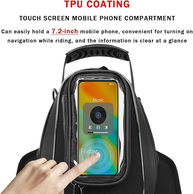 Motorcycle Tank Bag for Triumph Tiger 1050 2007-2013 2014 2015 2016 2017 2018 2019 2020, Strong Magnetic Waterproof Oxford Black Motorbike Quick Release Pannier Bag