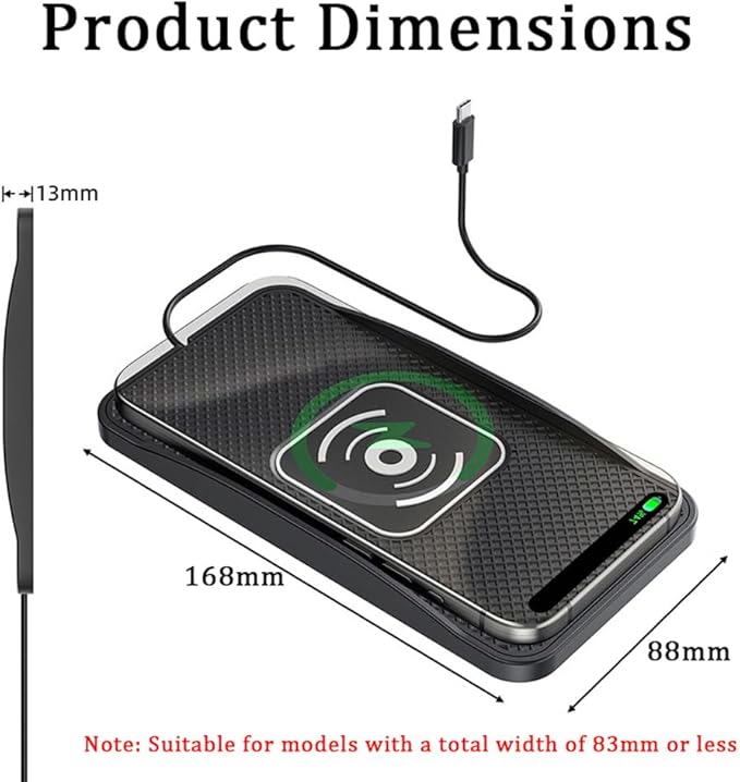 Wireless Car Charger Pad for Nissan Armada Ariya Juke Kicks Murano Pathfinder Rogue Xterra 2000-2026, Type-C/USB 20W Car Wireless Charger Non-Slip Phone Charging Pad Car Accessories