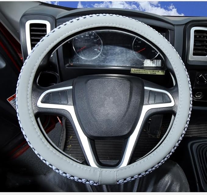Size 16-20 Inch Ice Silk Ventilation Multi-Style Comfy Grip Steering Wheel Cover for Truck, Bus, Big Rig Trucker,SUV， Anti-Slip Design 16-20 Inch (Gray, 20)