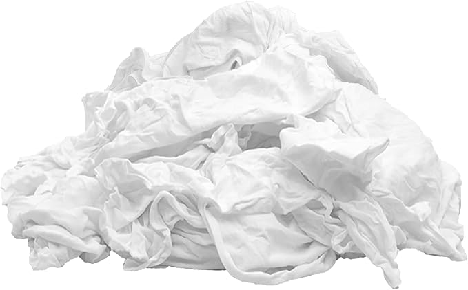 Premium New White Cotton Knit T-Shirt Rags (2x25 lbs. Bag of Rags) - Lint-Free, Soft & Absorbent Cleaning Cloths for Auto, Paint, Garage, Staining & Polishing