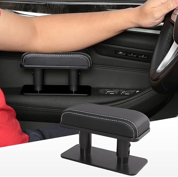 Car Driver Arm Pad Cushion, Car Center Console Elbow Cushion Pad Car Door Armrest Rest Pad Adjustable Height Comfort Universal Fit for Most Car, Brown