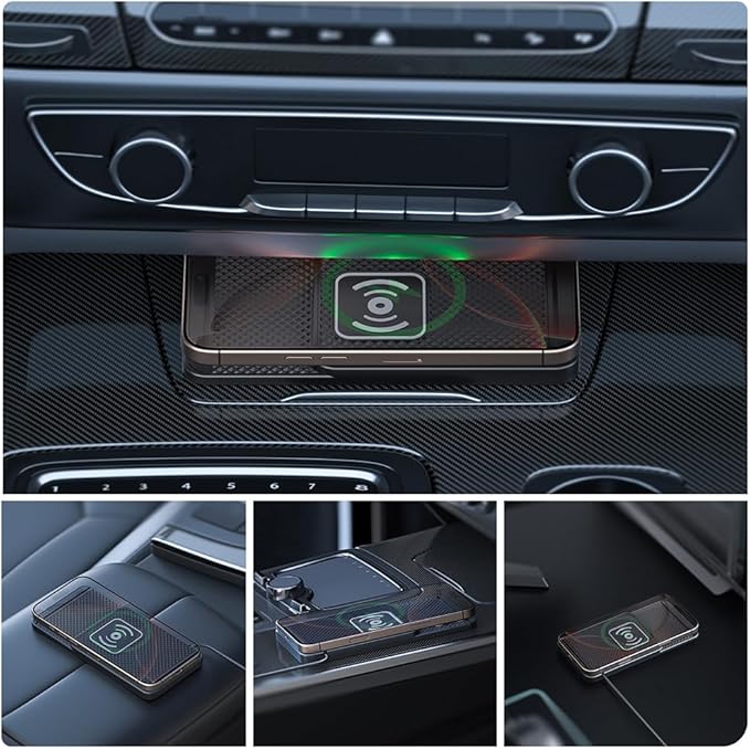 Wireless Charging Pad for Car for Mazda CX-3 CX-5 CX-30 CX-50 CX-7 CX-9 CX-70 CX-90 MX-30 Tribute 2001-2026, 20W Fast Wireless Car Charger Pad Type-C/USB Non-Slip Phone Charging Mat