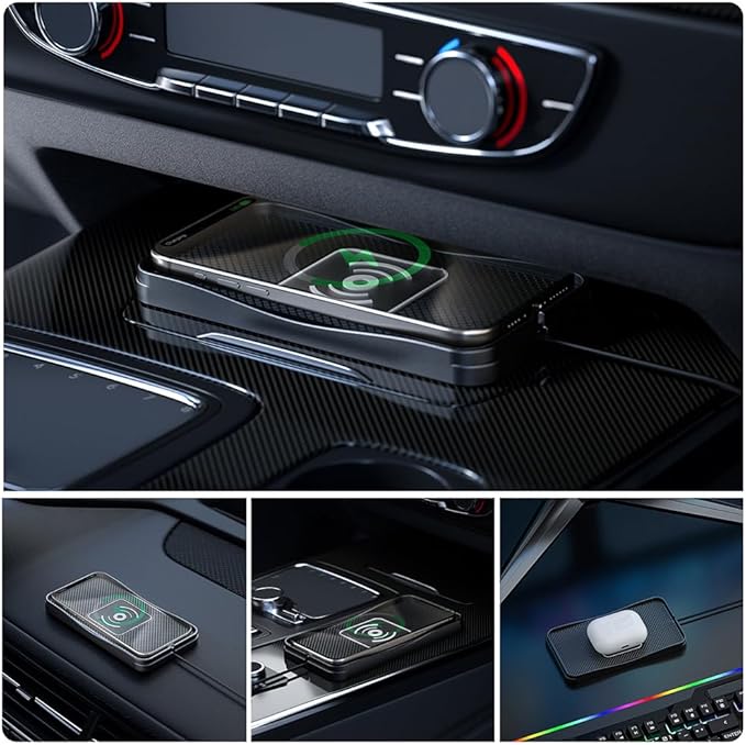 Wireless Car Charger Pad for Ford F-150 Lightning 2022-2025, Type-C/USB 20W Car Wireless Charger Non-Slip Phone Charging Pad Car Accessories,B 30cm Cable USB Plug