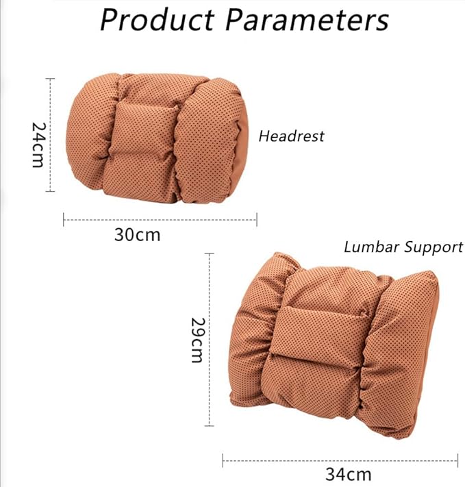 Neck Pillow Automotive Seat Cushions for Mercedes Benz C-Class Sedan W206 W205 W204 W203 W202 CL203 Sedan Saloon, Relieving Neck Stiffness Sciatica Relief Car Headrest Lumbar Pillow,White