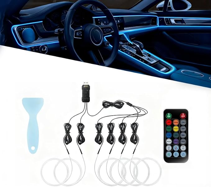 Car LED Strip Light for Land Rover Range Rover 2010–2025, 6 in 1 Car Ambient Lighting Kits, Interior Interior Light Sync to Music, Auto Decorations Interior Accessories, 8M
