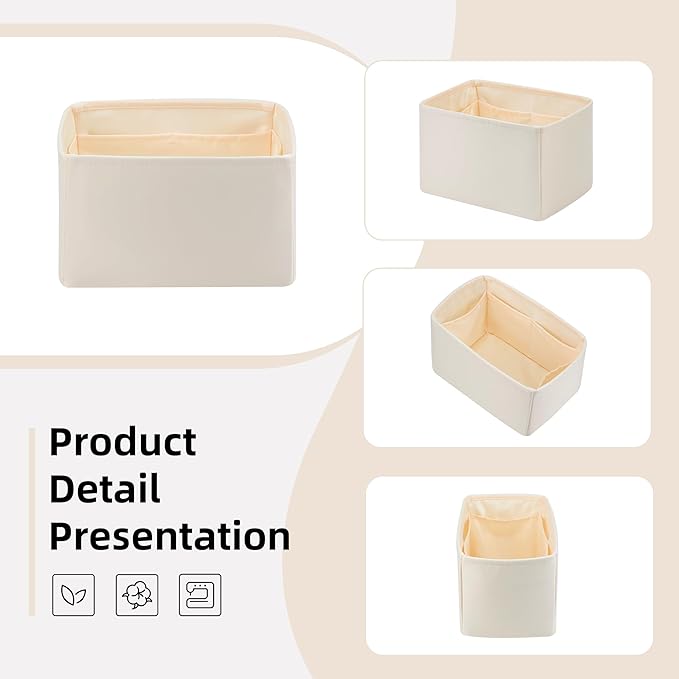 DGAZ Silk Purse Organizer Insert Fits LV Speedy 16/20/25/30/35/45 bags，Silky Smooth Bag Organizer，Luxury Handbag & Tote Shaper（Craie，SP45）