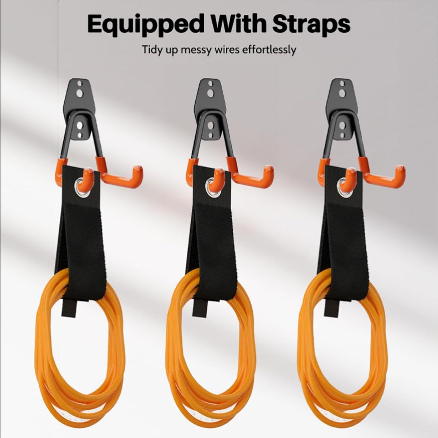 Garage Hooks Heavy Duty, 10 Pack Wall Mount Storage Hangers with Extension Cord Holder Organizer, for Power Tool, Garden Tool, Utility, Ladder, Hose and More