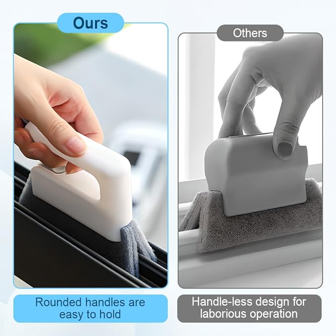 Magic Window Track Cleaner, 2026 Upgraded Handheld Cleaning Brush Set, Creative Cleaner Brushes Tools for Window lides Gaps, Sliding Door Track, Tile Lines Shutter Car Vents (3pcs Mix)