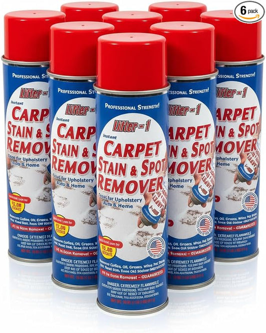 Carpet Spot Remover, Stain and Red wine Remover and Spot Treatment for Oil, Grease, Urine, Cleaning Performance for Rugs, Upholstery, Fabrics Pack of 6