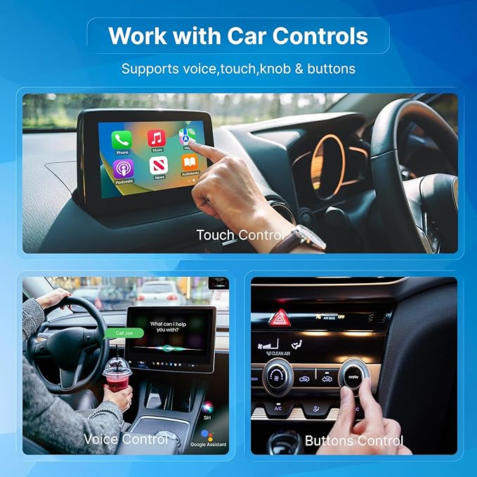 2026 X1 USB-A Wireless CarPlay Android Auto Adapter 2-in-1, Alloy & 2.5D Glass Build Mini Car Play Dongle, Wired to Wireless Converter, Dual 5G Chips, OTA, Plug & Play, for iPhone & Android Phone