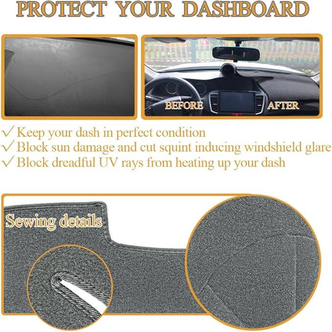 Dash Cover Mat Custom Fit for Buick Lesabre Without Head Up Display Dashboard Pad Cap Carpet Protector K270 (Darkgray)
