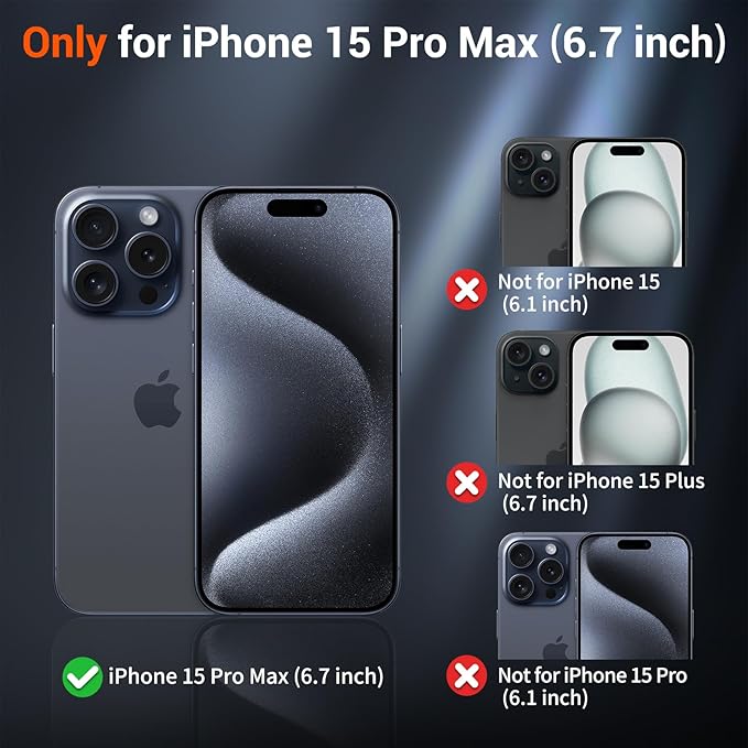 SUPFINE Magnetic for iPhone 15 Pro Max Case (Compatible with MagSafe) (Military Grade Drop Protection) Slim Translucent Matte Shockproof with Anti-Fingerprint Phone Case,Navy Blue