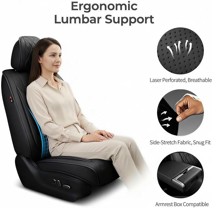 Fit for Equus Seat Covers Compatible with Hyundai Equus 2011-2016 - Waterproof Breathable Leather Automotive Seat Cushions Protector,Airbag Compatible,Full Set 5 Seats(Red)