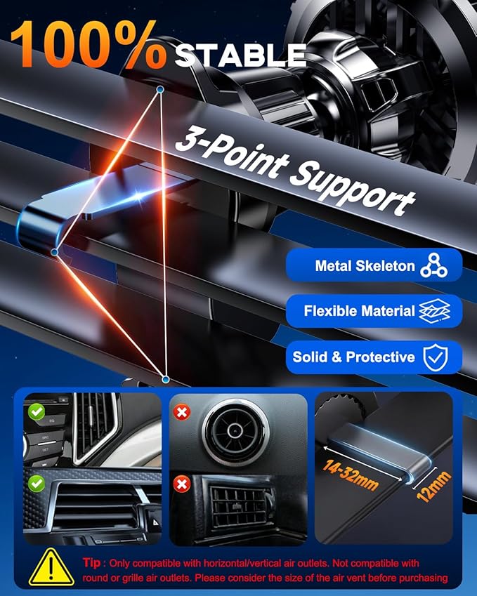 2026 Upgraded TEC & Fan Cooling Magnetic Wireless Car Charger, For 15W Magsafe Car Mount Charger, Air Vent Dashboard Fast Charging Car Phone Holder for iPhone 17/16/15/14/13/12, Samsung ＆ Pixel