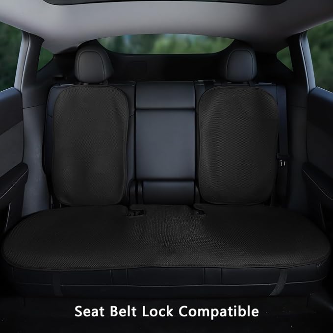 Car Seat Cushion Covers Full Set Front Rear for Tesla Model 3 Highland 2017-2026 Four Seasons Universal Ice Silk Protector Pad Mat Interior Decoration Accessories (Without Logo)