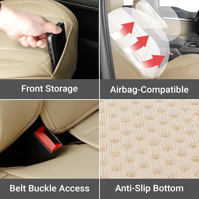 Coverland Custom Fit Car Seat Covers for SUV Compatible with [2022-2026 NX 350, 2022-2025 NX 450h+] Premium Waterproof Non-Slip Interior Seat Protector [Full Set Beige - Size Chart X70]